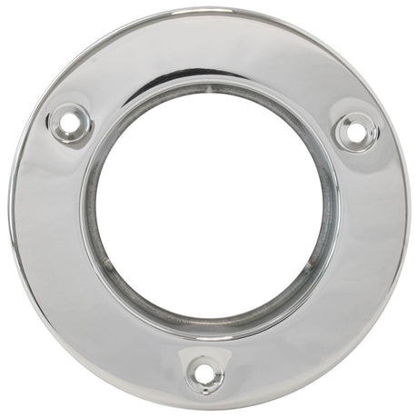 2-1/2" Stainless steel round flange mount rim, close-up