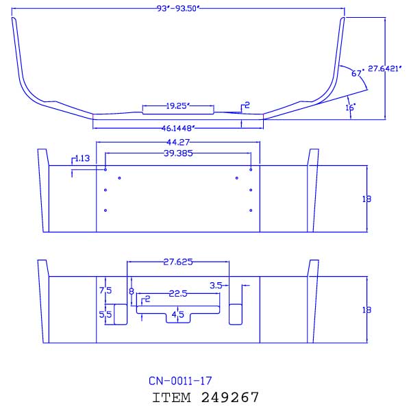 18" Chrome Set Back Bumper for Freightliner Columbia 2004 and older