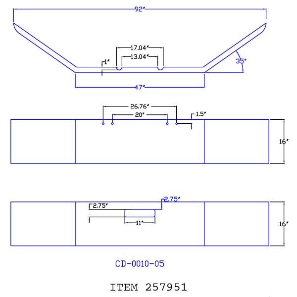 Freightliner FLC 120 16" Texas Square Bumper