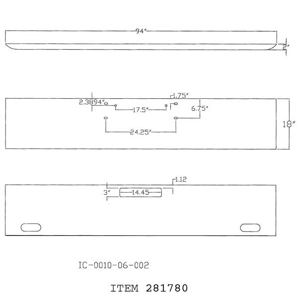 Western Star 18" Texas Square Chrome Bumper