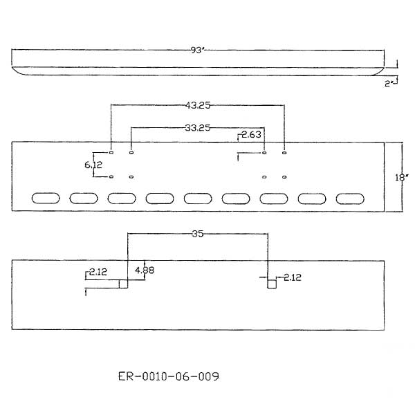 International 9900ix 2000+ 18" Texas Square Bumper