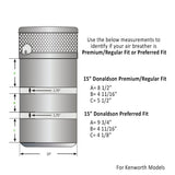 Kenworth Donaldson Preferred Fit 15" Front Air Cleaner  ¾" Button Light Bars