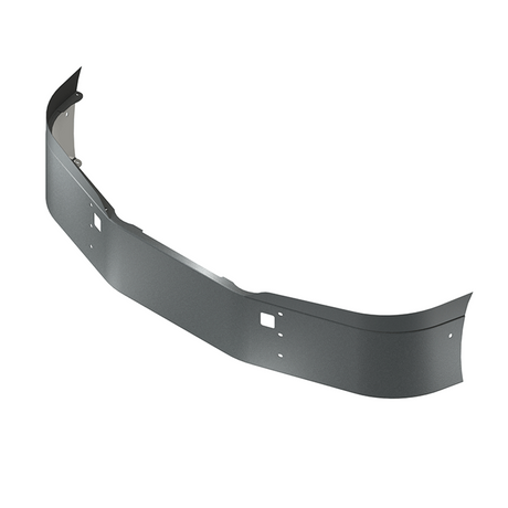 14" KW T680 gen II 2021+ black setback axle bumper with tow hole cutouts, close-up