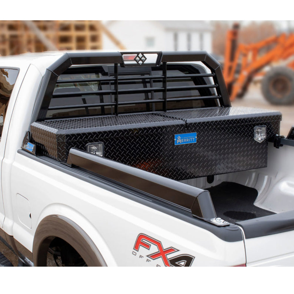 25X73 Gloss Black Merritt Cab High Pick-Up Horizontal Bar Headache Rack "“ Ford SD