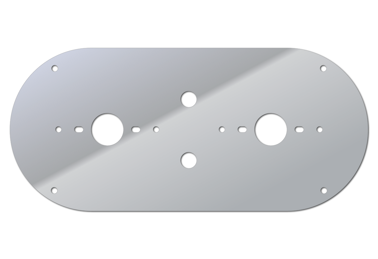 Peterbilt 359, 379, 389, Kenworth W900L Stainless Steel Above the Door Dome Light Plate with 2 Watermelon Light Holes