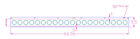 Bumper light bracket with twenty 2" round LED light cut outs
