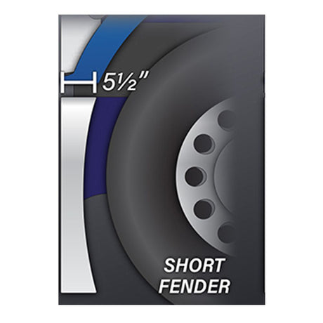 20" Eagle roll short fender stainless steel with light and license cutout bumper, closer view