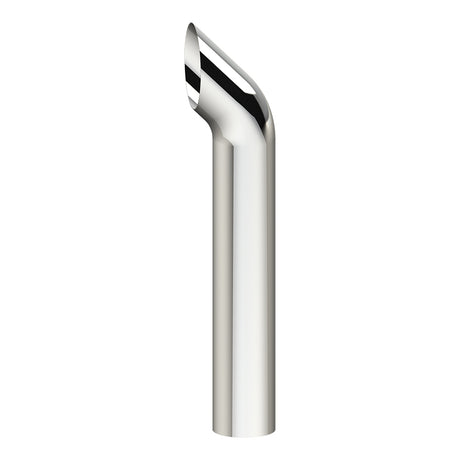 5"D X 12"L chrome curved top stack plain end