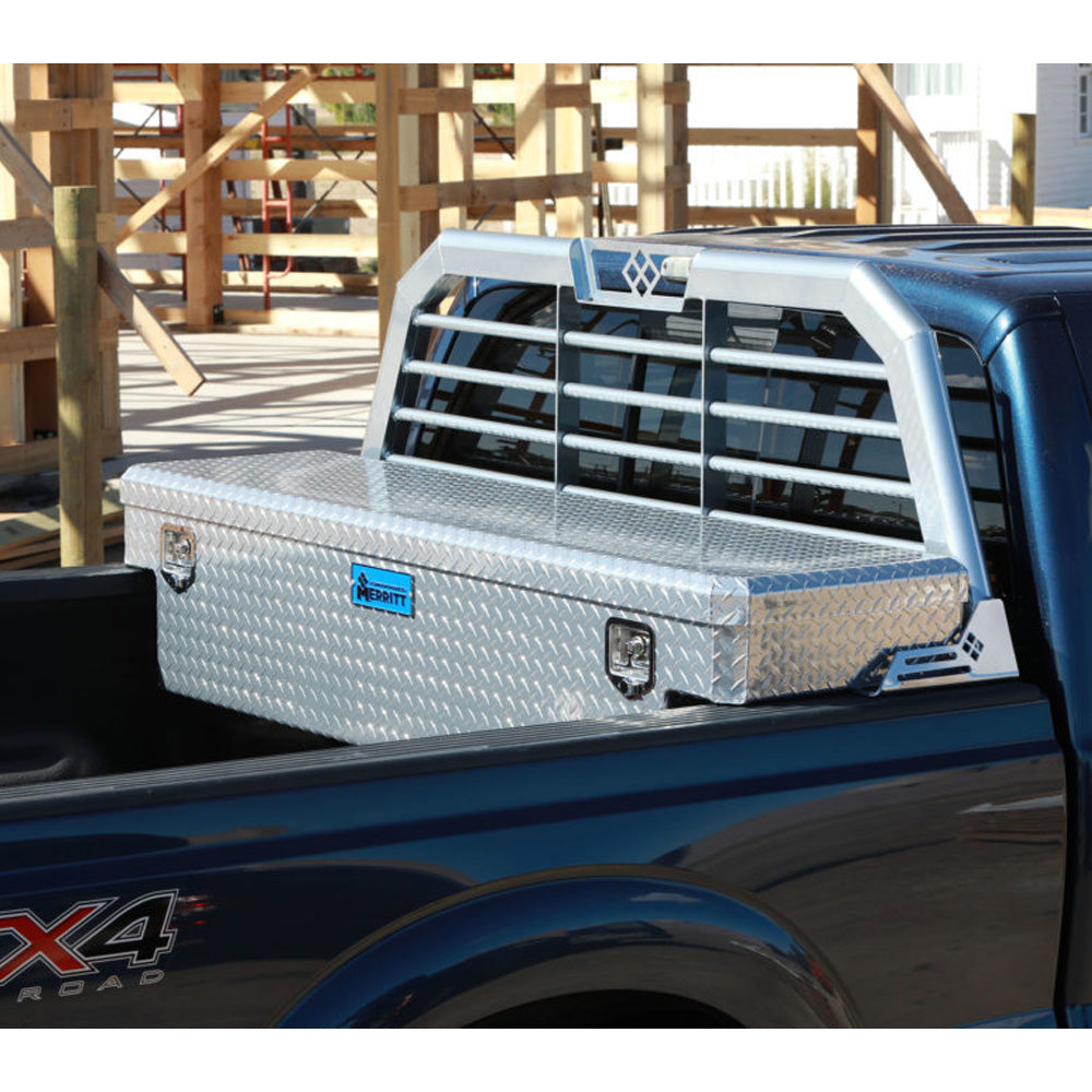 25X73 Gloss Aluminum Merritt Cab High Pick-Up Horizontal Bar Headache Rack "“ Ford SD