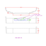 12" Peterbilt 536 & 537 (2021 and Newer) Set Forward Axle Chrome Bumper with Vent Cutouts