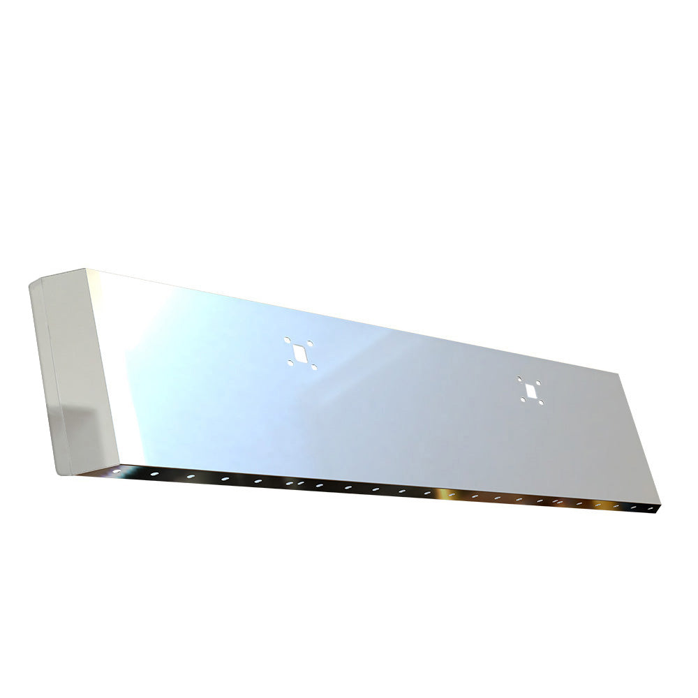 International 9900i/9900ix Stainless Steel 20" Switchback End Bumper with  ¾" Under Glow Cutouts and Tow Hooks
