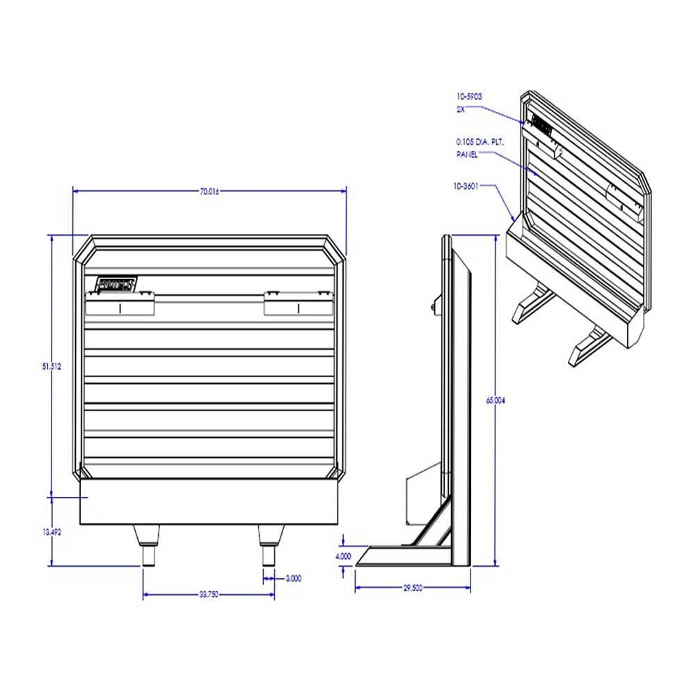 65" X 70" Aluminum Cab Rack Jail Bar Window and Two Chain Hangers with Full Tray