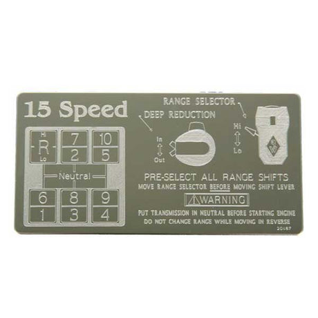15 Speed OD (Rto) shifter plate