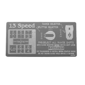 13 Speed OD (Rto, Rtlo) shifter plate