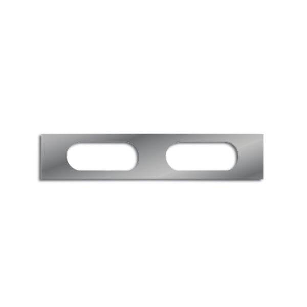 18" Stainless Steel Channel Bracket with Two Oval Light Cutouts