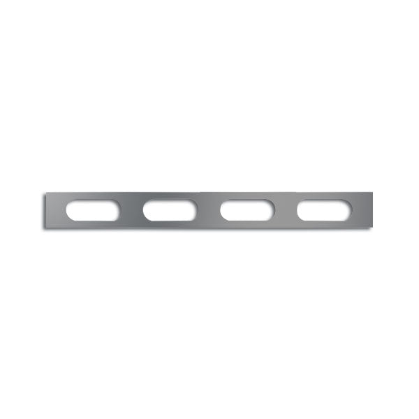 36" Stainless Steel Channel Bracket with Four Oval Light Cutouts