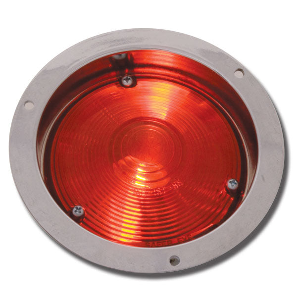 4" Round Red Light with Chrome Die-Cast Housing