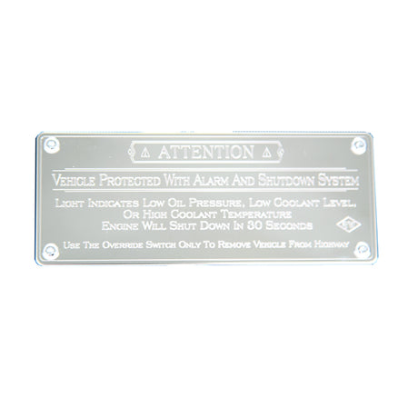 Kenworth shutdown override plate for semi trucks