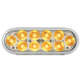 6-1/2" Amber/Clear 10 LED Oval Mega 10 Light