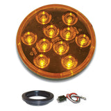 4" Round Mega 10 LED Light with Grommet & Pigtail