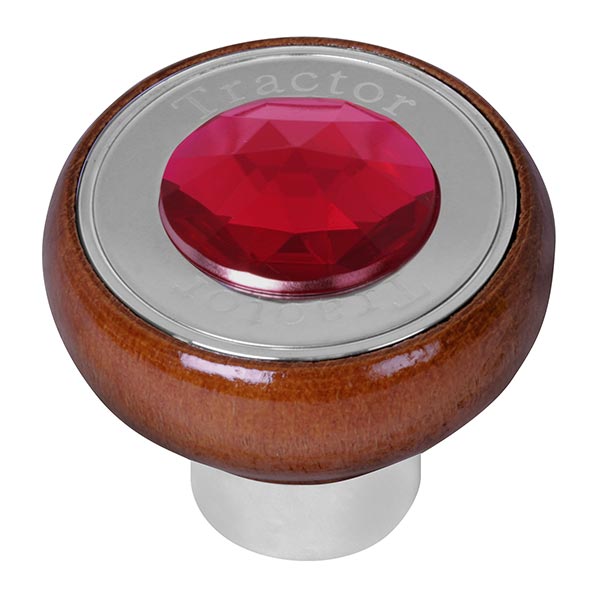 Large Rosewood Tractor/Trailer Air Valve Knob with Jewel - Thread On
