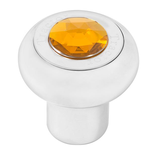 Chrome Aluminum Tractor/Trailer Air Valve Knob with Jewel - Thread On