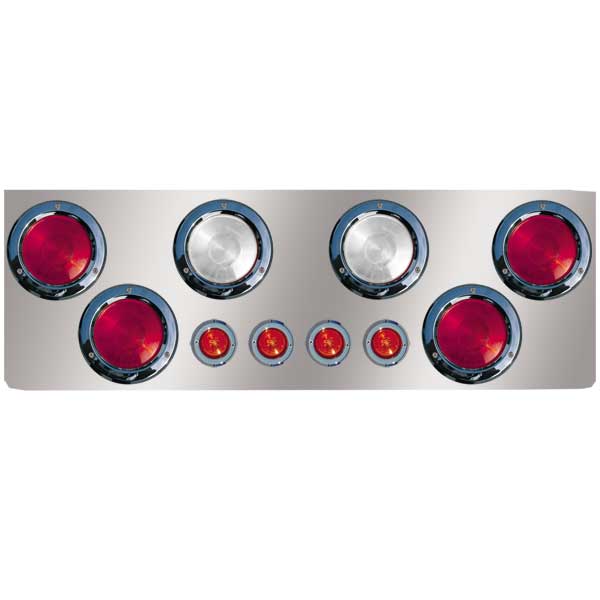 Stainless Steel Rear Center Panel with Six 4" and Four 2" Lights