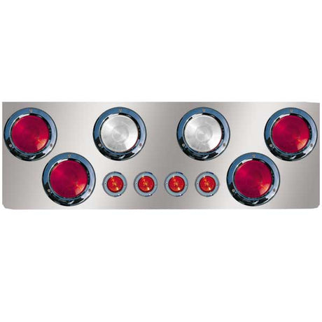 Stainless steel rear center panel with six 4" and four 2" lights