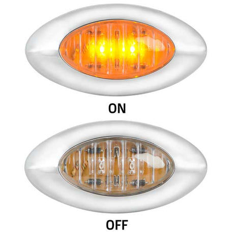 3-5/16" 2 LED Y2K mini marker light, close-up