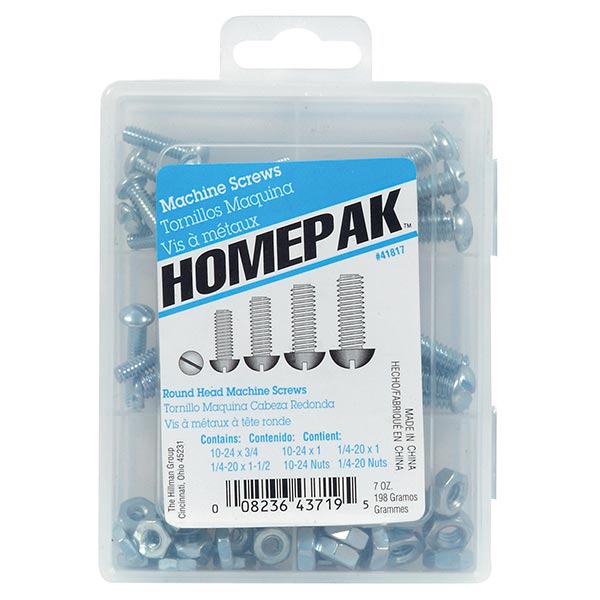 Kit of Round Headed Machine Screws and Nuts