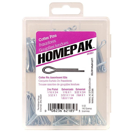 Kit of assorted zinc and galvanized cotter pins