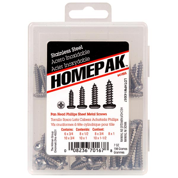 Pan Head Phillips Sheet Metal Screw Assortment