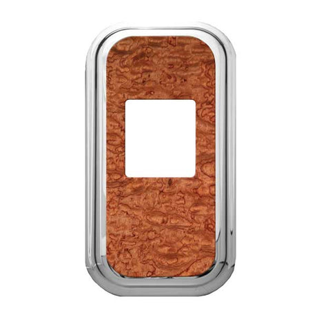 Rosewood and chrome gear shift plate cover
