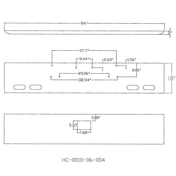 Peterbilt 378, 379 18-Inch Texas Square Bumper