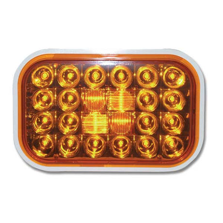 5-5/16" X 3-7/16" 24 LED pearl rectangular light, close-up