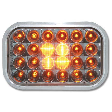 Close-up of 5-5/16" X 3-7/16" 24 LED pearl rectangular light