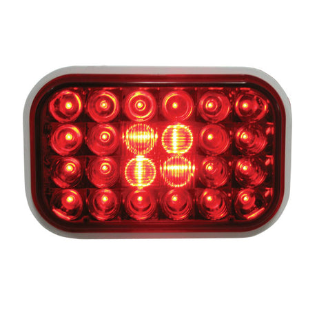 5-5/16" X 3-7/16" 24 LED pearl rectangular light, closer view