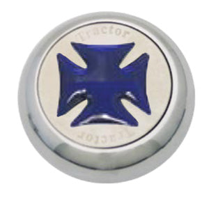 Chrome Tractor/Trailer Maltese Cross Air Valve Knob - Thread On