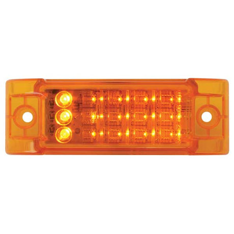 Rectangular marker and turn signal LED light, close-up