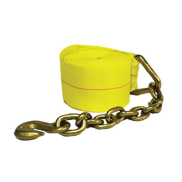 Winch Strap with Chain and Grab 4" x 40'