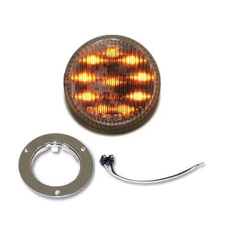 2" LED marker light with chrome bezel, close-up