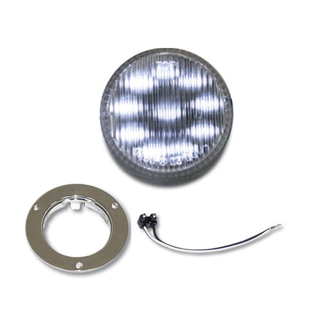 Close-up of 2" LED marker light with chrome bezel