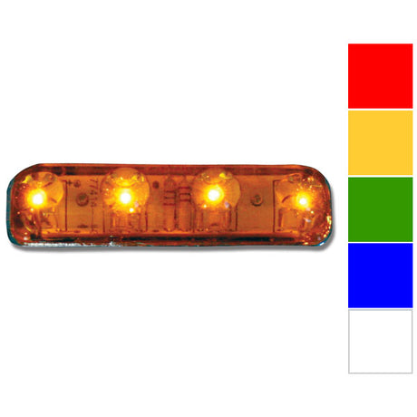 Close-up of 2-1/4" 4 LED rectangular marker light