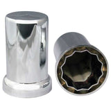 1-1/2" x 3-3/8" Chrome Plastic Top Hat Nut Cover - Push On