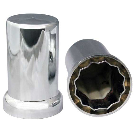 1-1/2" X 3-3/8" chrome plastic top hat nut cover - push on