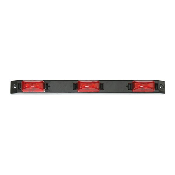 17" Red 3 Rectangular LED ID Light Bar w/Black Bar