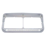 Rectangular Dual Headlight Bezel 19 White LED Lights