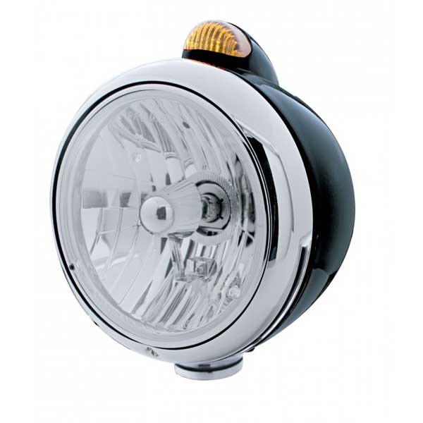 Black Guide H4 Headlight with Dual Function Turn Signal