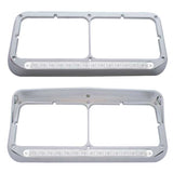 Rectangular Dual Headlight Bezel 19 White LED Lights
