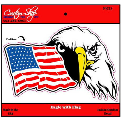 Eagle with flag decal